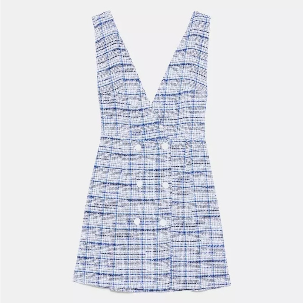Sold NWT ZARA PLAID PINAFORE DRESS 2653/681